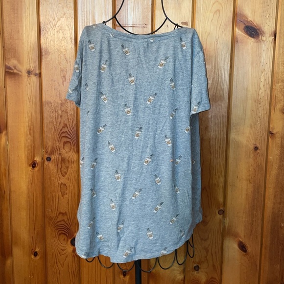 Torrid pumpkin latte coffee v neck shirt plus size 1 fall winter shirt gray - Picture 6 of 10